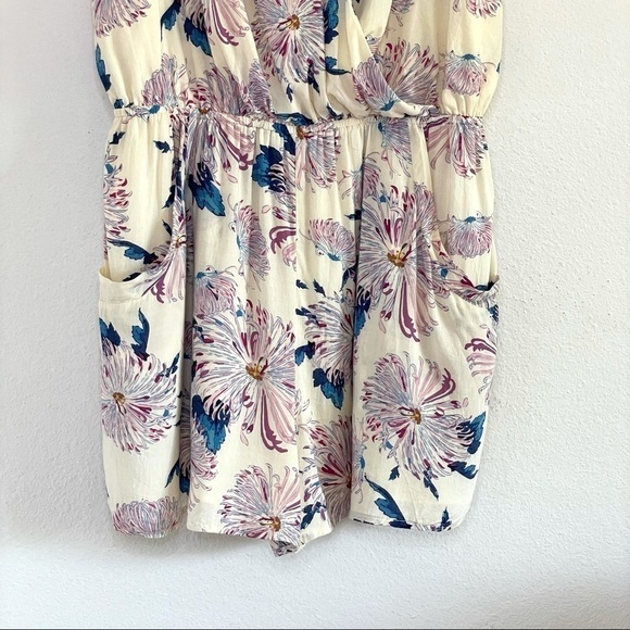 1. State Aster Garden Floral Cami Strap Surplice Drape Front Romper Sugarcane - Picture 8 of 16